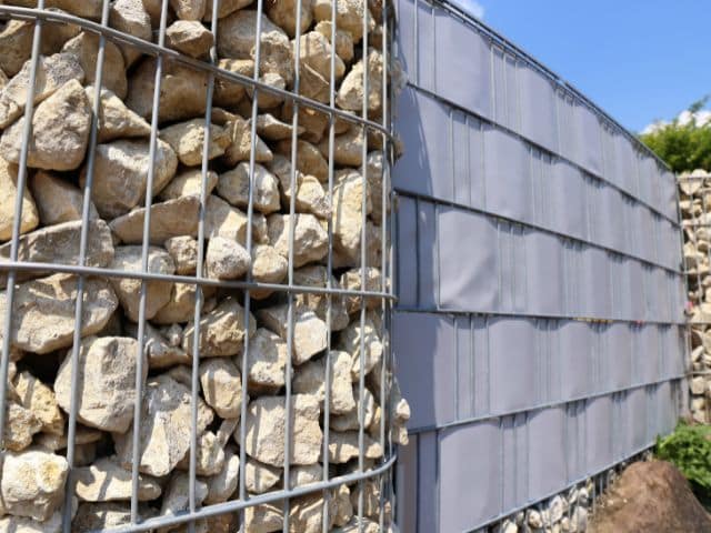 Gabion Retaining Wall and Concrete Wall